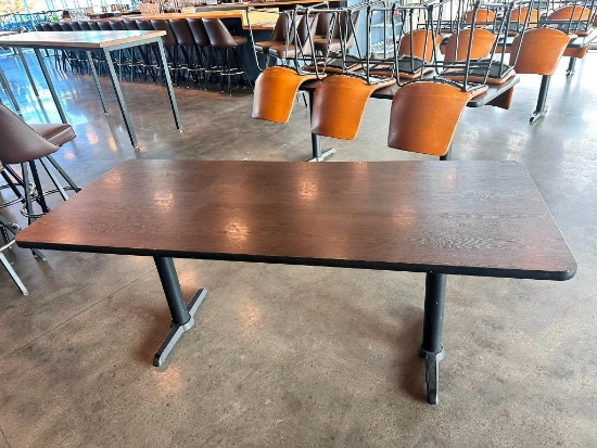 Restaurant Table, 30in x 72in x 29-1/2in H,Double Pedestal