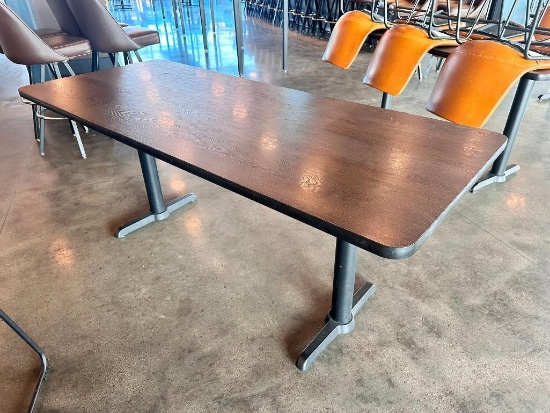 Restaurant Table, 30in x 72in x 29-1/2in H,Double Pedestal