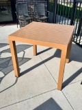 Outdoor Patio Table, HD Plastic, 31-1/2in Square, 30in H
