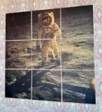 9-Panel Astronaut Wood Artwork, 9 16in x 16in Panels