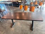 Restaurant Table, 30in x 72in x 29-1/2in H,Double Pedestal