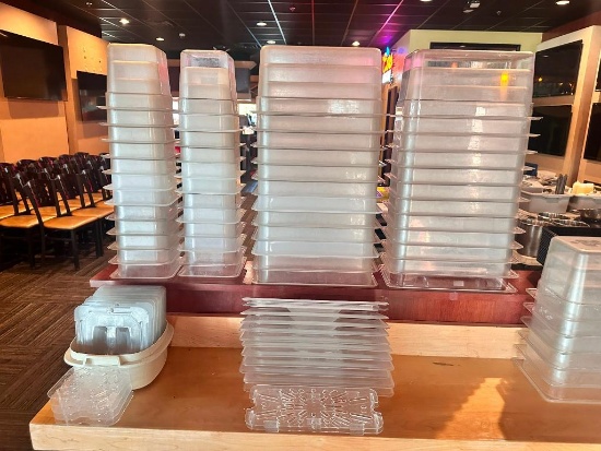 48 Qty. - Cambro or Carlisle Cold Food Pans 1/6 & 1/3 Size, 24ea, 12 Lids for Each Size