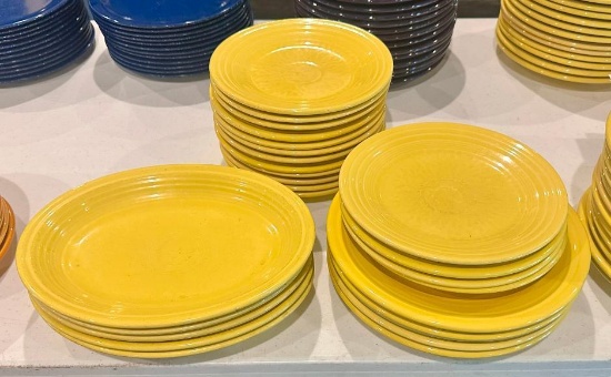 25 Qty. - Fiesta Homer Laughlin Plates, Yellow, (9) 11-1/2in, (16) 9in