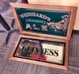 Weinhard's Blue Boar Ale & Guinness Beer Mirrors, 32in x 20in, 32in x 16in
