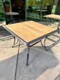 Outdoor Patio Table, Composite Woodgrain Top, Metal Frame, 36in x 36in x 29in