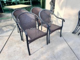 4 Qty. - Outdoor Patio Chairs, Windsor Style Metal Frame, Sold 4x$