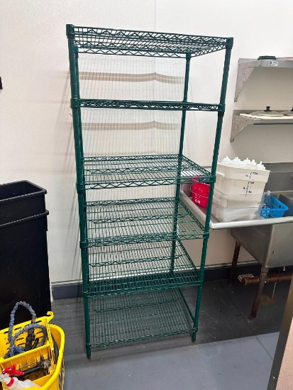 Green Epoxy Chrome NSF Restaurant Storage Shelving Unit 75in x 30in x 24in