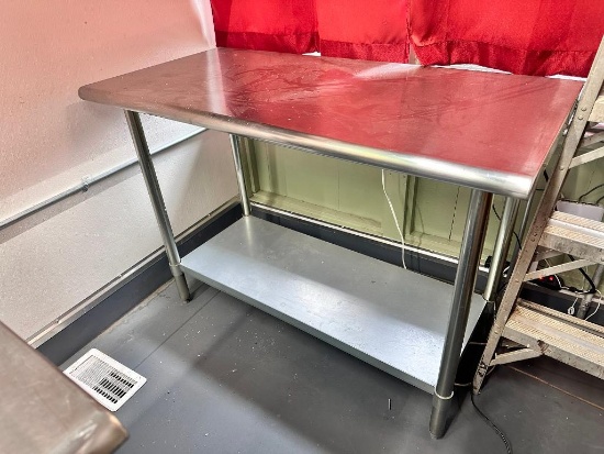 Stainless Steel Prep Table w/ Lower Shelf, 42in x 24in x 35in H
