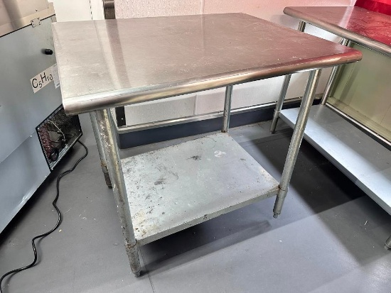 Stainless Steel Prep Table w/ Lower Shelf, 36in x 30in x 35in H