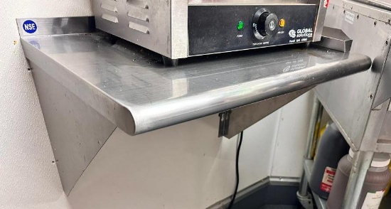 Stainless Steel Wall-Mount Shelf, 24in x 18in
