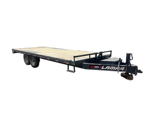 2022 Lamar HD Tandem Axle 20ft Equipment Trailer, VIN: 5RVF82029NP109044 Built-In Ramps, 8ft Wide