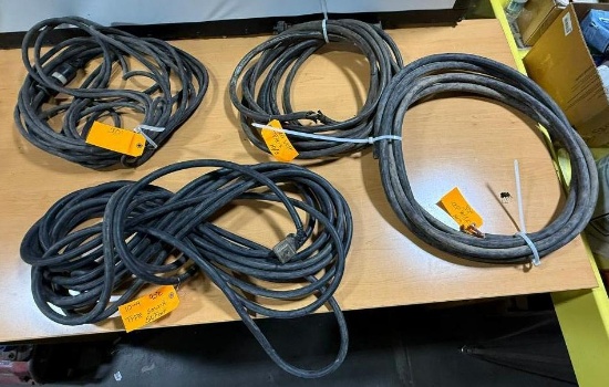 Four Heavy Duty Electrical Cords, See Images for Sizes and Types
