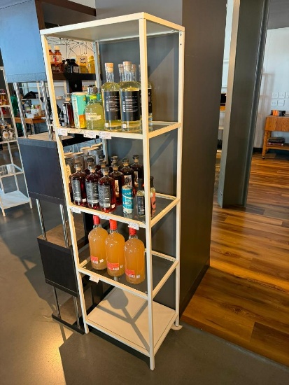 Lot of 5, Metal w/ Glass Shelves Retail Shelving Unit, 69in H x 20in x 15in, Sold 5x$, 5 Times High