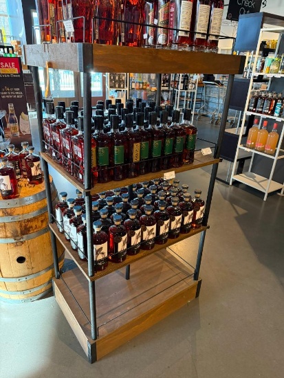 High West Park City Utah Wood & Metal Retail Merchandiser Shelving Unit 58in x 30in x 20in