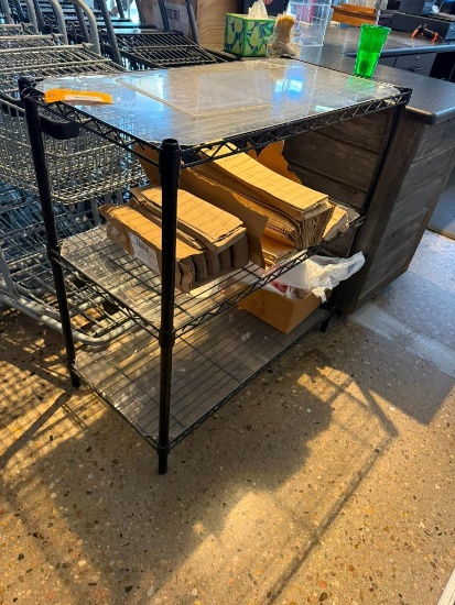 Black Epoxy Metal Dunnage Shelving Rack, 36in x 36in x 18in