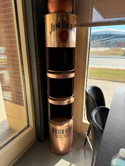 Jim Beam Round Bourbon Whiskey Shelving Unit 77in x 17in