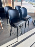 Lot of 4 Swivel Bar Stools w/ Padded Seats & Seat Backs, Metal Bases, Sold 4 x's High Bid