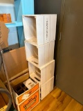 Stack of Four Stand Apart Wood Crates Set Up for Merchandising