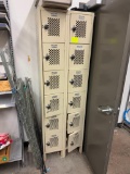 2-Section Vertical Steel Locker System w/ 12 Individual Lockers