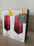 Viski Hurricane Glasses, Set of 2, 14oz Ea.