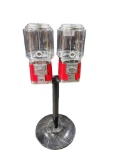 New LYPC Double Head Candy Gumball Machine, New w/ Keys, Assembled w/ Base, .25
