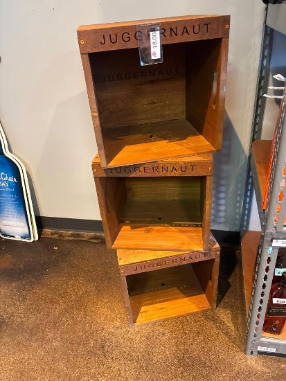 Lot of 3 Juggernaut Wood Boxes 16" x 14"
