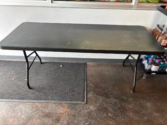 Black Top Folding Table 40" x 70" x 30"