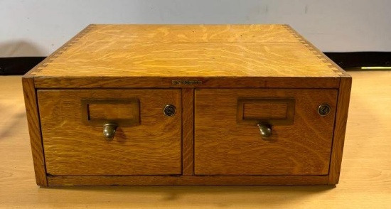 2-Drawer Wood File Box