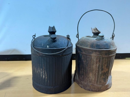 Pair of CB &Q Railroad Fuel Cans