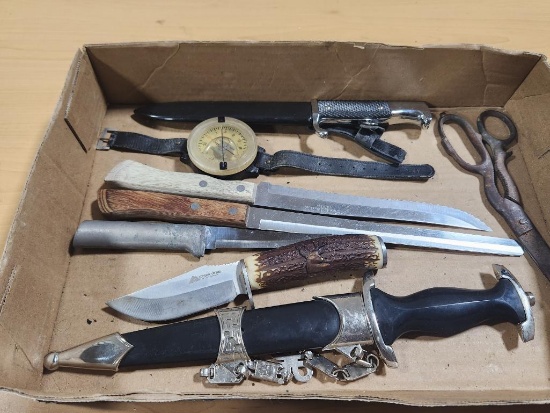 Box of Various Food Grade & Collectible Knives, Scissor, See Images