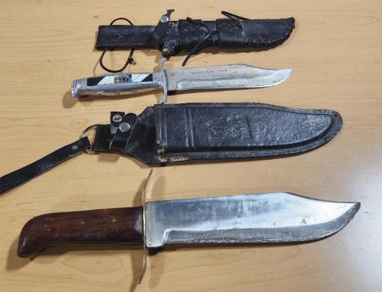 Mountain Man Bowie Knife and Vintage Bowie Knife, Pair