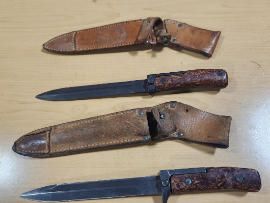 Pair of Knives w/ Sheaths, Stamped 83 & X 8767
