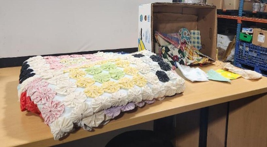 Handmade Quilt and Rug w/ Some Quilt Blocks