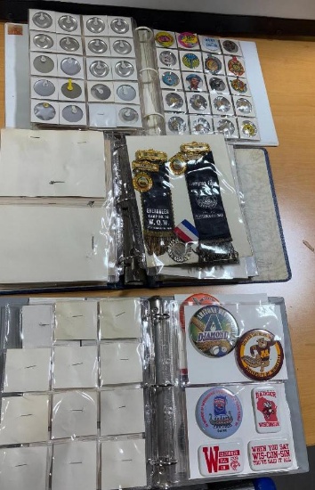 Albums of Pin Back Buttons, Including Some Chauffeur Badges, See Pictures Below
