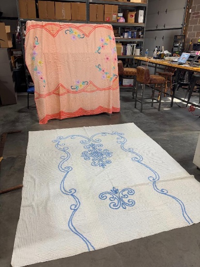Pair of Quilts, 90in x 80in and 100in x 78in