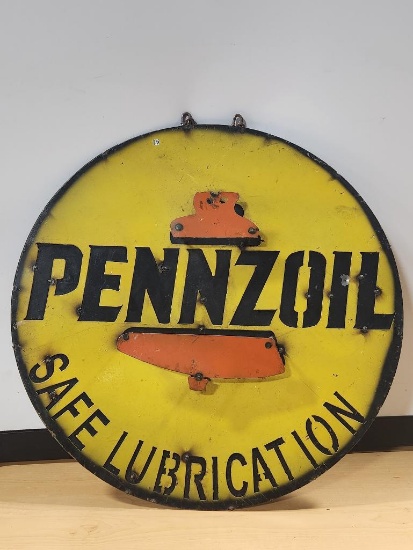 Metal Pennzoil Sign, Unsure of Age or Vintage