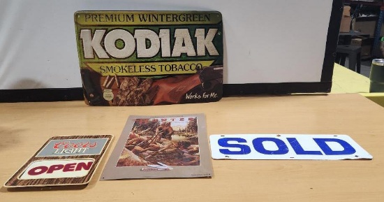 Advertising Signs, Kodiak Tobacco, Coors Light Open, For Sale, Remington Knives