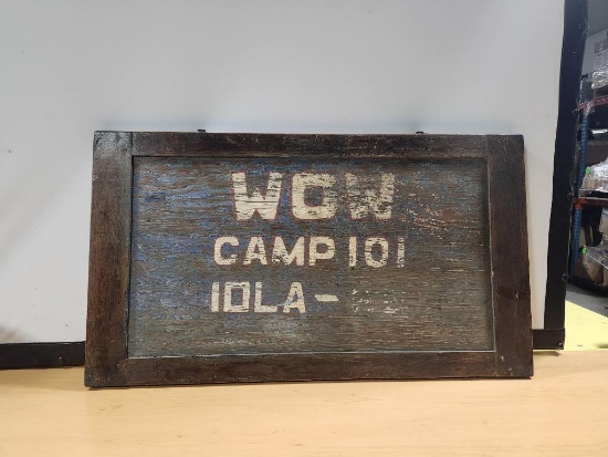 WOW Camp 101 Iola Wood Framed Trade Sign