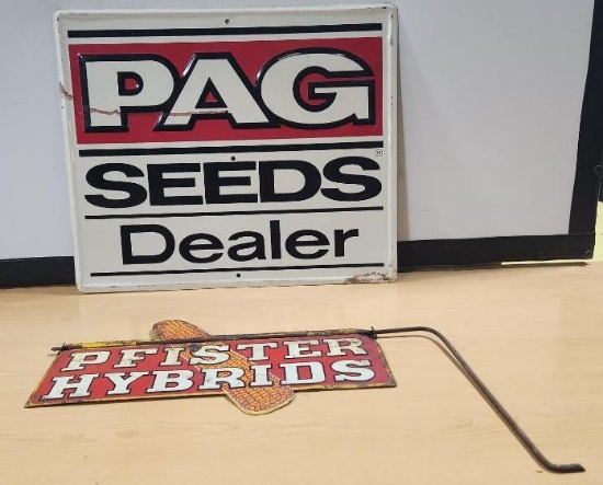 Pfister Hybrids and PAG Seeds Tin Signs