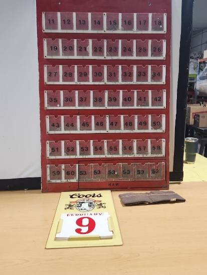 53 Slot Paper Stock Board, Coors Calendar