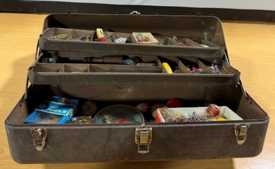 Vintage Tackle Box Full of Fishing Tackle