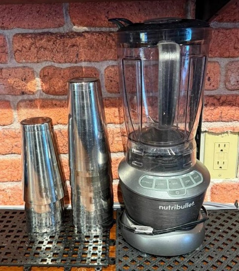 NutriBullet Model NBC-12A Household Blender w/ Several Stainless Steel Malt Cups