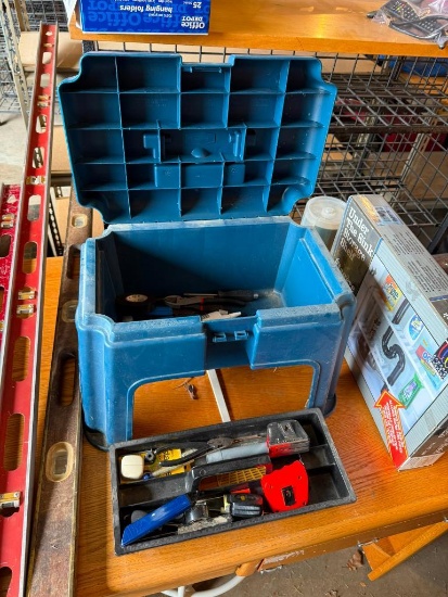 Step Stool Tool Tote, Good Group of Tools, Step Stool Clasp Broken