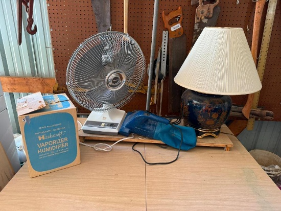 Asian Table Lamp, Hand Vacuum, Fan, Vaporizer/Humidifier