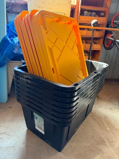 Lot of 8, New Greenmoade NSF 27 Gallon Storage Totes w/ Lids