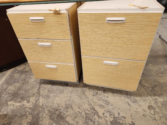 Lot of 2, Modern Cabinets, 3-Drawer and 2-Drawer