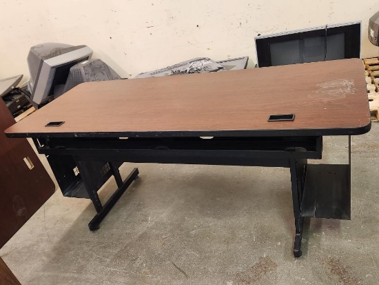 Lot of 11, Computer Desks, Metal Frame, Laminate Top, Cord Storage, 72inx 30in