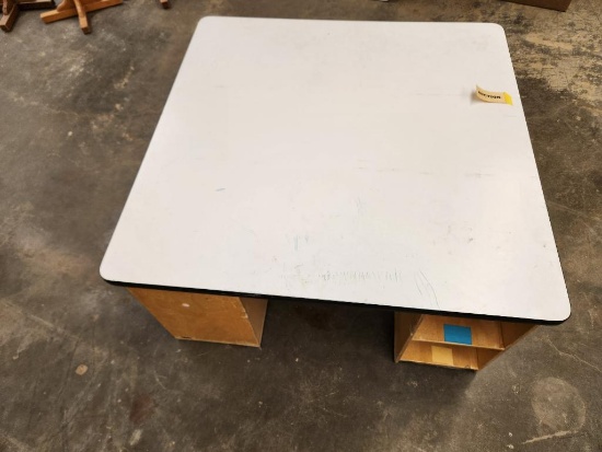 Community Four Person Children's Work Station, Each w/ Storage Shelves, 44in x 44in x 23in