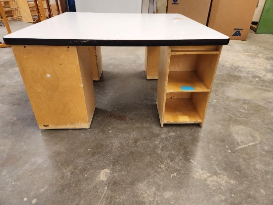 Community Four Person Children's Work Station, Each w/ Storage Shelves, 44in x 44in x 23in