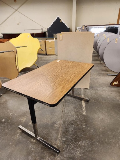 Lot of 3 Work Tables, 68in x 30in, Adjustable Height
